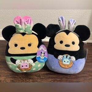 Disney Squishmallows Jazwares 8 Inch Easter Bunny Mickey & Minnie Mouse